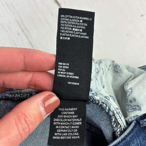 Free People We The Free Moto Jet Zip Skinny Baltic Crop Ankle Jeans Size 28 - Picture 13 of 15